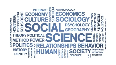 Social Science animated word cloud,animation kinetic typography seamless loop. Video stock 326333741