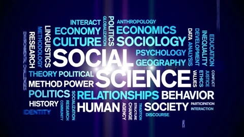 Social Science animated word cloud,animation kinetic typography seamless loop. Stock Footage 326336841
