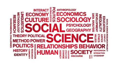 Social Science animated word cloud,animation kinetic typography seamless loop. Stock Footage 326891969
