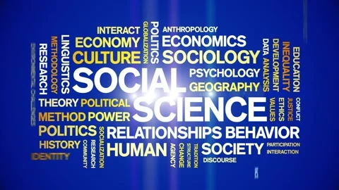 Social Science animated word cloud,animation kinetic typography seamless loop. Video stock 326893541