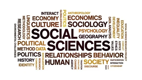 Social Sciences animated word cloud,animation kinetic typography seamless loop. Stock Footage 328653194