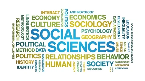 Social Sciences animated word cloud,animation kinetic typography seamless loop. Stock Footage 328653259
