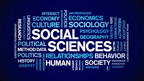 Social Sciences animated word cloud,animation kinetic typography seamless loop. Video stock 328654521