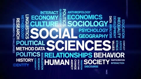 Social Sciences animated word cloud,animation kinetic typography seamless loop. Stock Footage 328929325