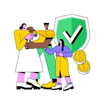 Social security abstract concept vector illustration. Stock Illustration