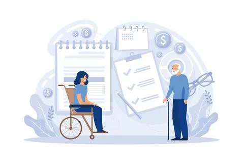 Social security abstract concept vector illustration. Social security benef.. Stock Illustration