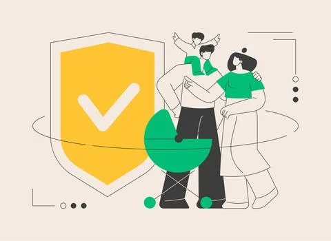 Social security abstract concept vector illustration. Stock Illustration