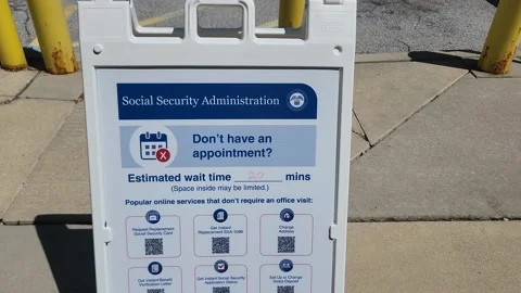 Social Security Administration Signage Stock Footage 196939259