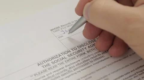 Social security application forms Stock Footage 59703103