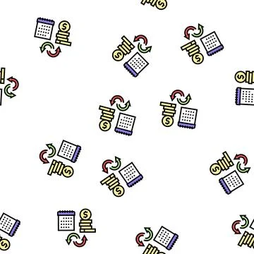 Social security benefit allowance vector seamless pattern 스톡 일러스트