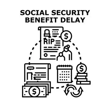 Social security benefit delay concept vector illustration イラスト素材