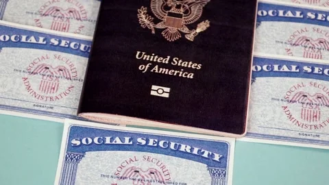 Social Security card blear blank Stock Footage 144021622