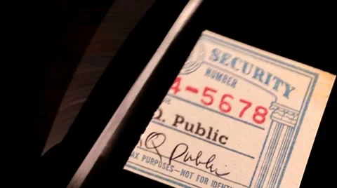 Social Security card Video stock 8520068