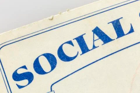 Social Security Card macro Close Up Detail Stock Photos
