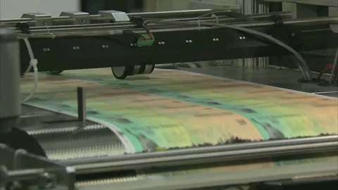 Social Security checks are printed at the U.S. Treasury building. Vídeo Stock 74796767