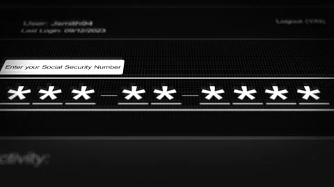 Social Security Number Interface Skating Across Camera Stock Footage 321170554