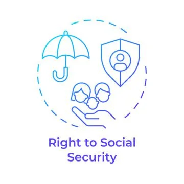 Social security right blue gradient concept icon Stock Illustration
