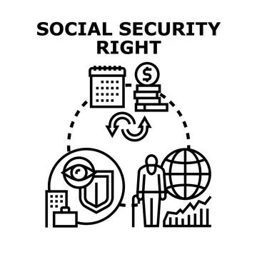 Social security right concept protecting all citizens Stock Illustration