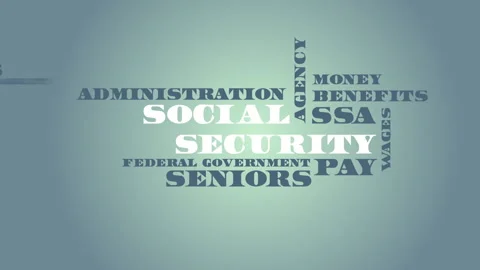 Social security word cloud animation on green background Stock Footage 270386509
