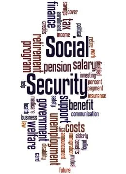 Social Security, word cloud concept Stock Illustration