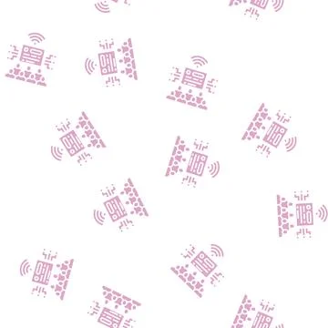 Social seeding glyph seamless pattern Stock Illustration