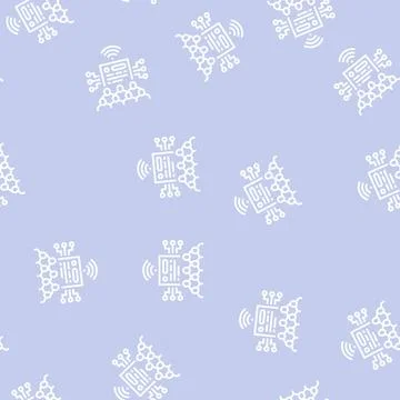 Social seeding line seamless pattern Stock Illustration