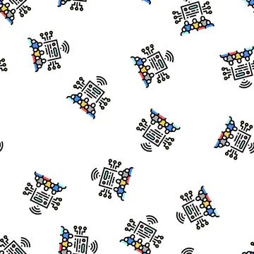 Social seeding vector seamless pattern Stock Illustration