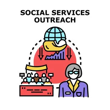 Social services outreach program connecting community イラスト素材