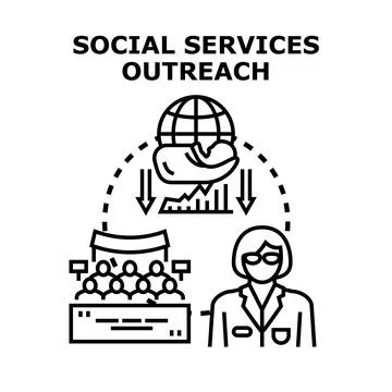 Social services outreach program connecting community イラスト素材
