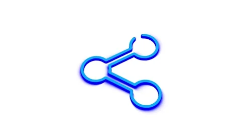 Social share icon animation on white background with blue gradient outline .. Stock Footage 341228760