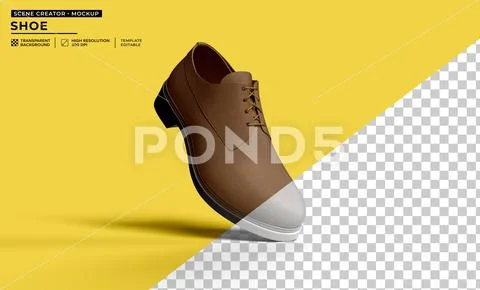 Social shoe mockup from the front PSD Template