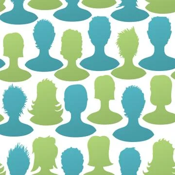 Social silhouettes seamless pattern, vector, eps8 イラスト素材