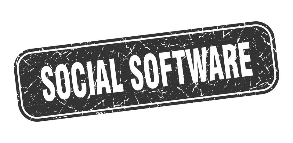 Social software stamp. social software square grungy black sign Stock Illustration