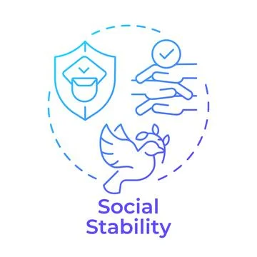 Social stability blue gradient concept icon Illustrazione stock
