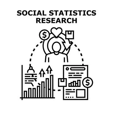 Social statistics research evaluating customer feedback cycle Stock Illustration