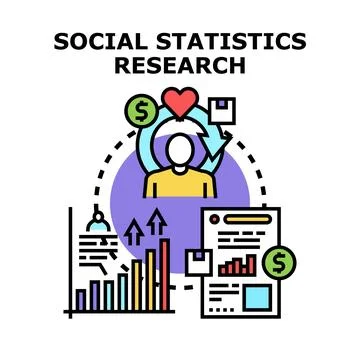 Social statistics research evaluating customer feedback cycle Stock Illustration