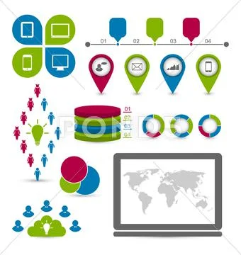 Social statistics set infographic elements: Royalty Free #34140690