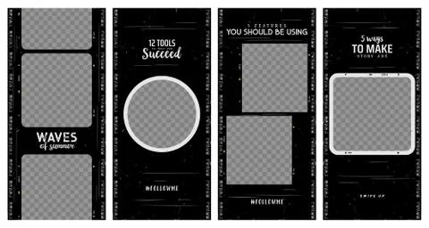 Social stories template. Editable camera roll effect design. Lifestyle concep Stock Illustration