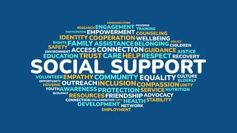 Social Support Word Cloud Typography Design Stock Illustration