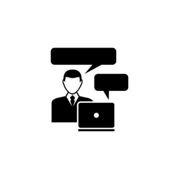 Social Talk Flat Vector Icon Stock Illustration