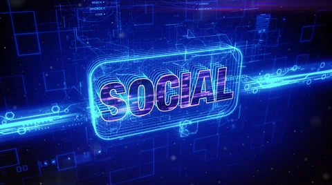 Social text on abstract blue background Stock Footage 63462651