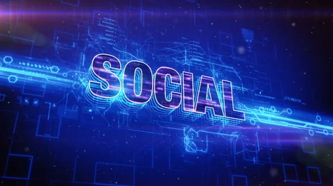 Social text on abstract blue background Stock Footage 63462744