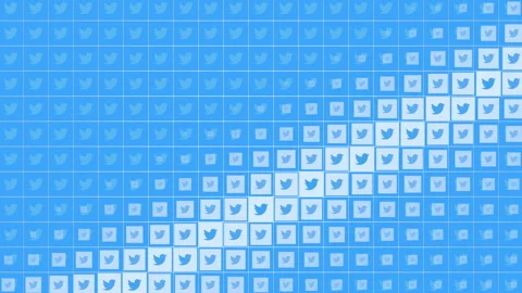 Social Twitter icons pattern on network background Stock Footage 235816227