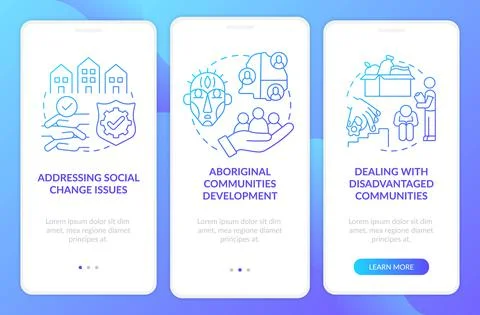 Social unit progress targets onboarding mobile app page screen with concepts Stock Illustration