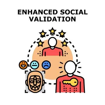Social validation concept enhancing human interaction and feedback Stock Illustration
