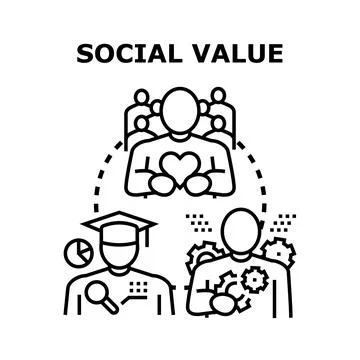 Social value concept contributing to community development Stock Illustration