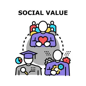 Social value concept contributing to community development Stock Illustration