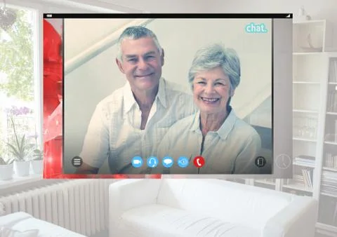 Social Video Chat App Interface Stock Photos