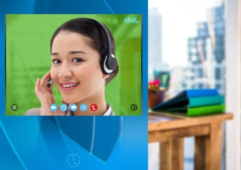 Social Video Chat App Interface Stock Photos