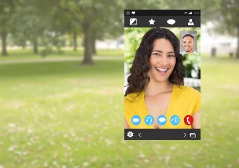 Social Video Chat App Interface Stock Photos
